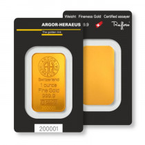 Lingotto Gr. 31,103  (1oz) Oro 999,99/000 in Blister .              SPEDIZIONE GRATUITA 