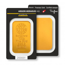 Lingotto Gr.100 Oro 999,99/000 Hargor-Heraeus in Blister.              SPEDIZIONE GRATUITA