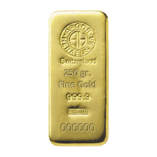 Lingotto Gr.250 Oro 999,99/000 con Certificato di Garanzia.          SPEDIZIONE GRATUITA